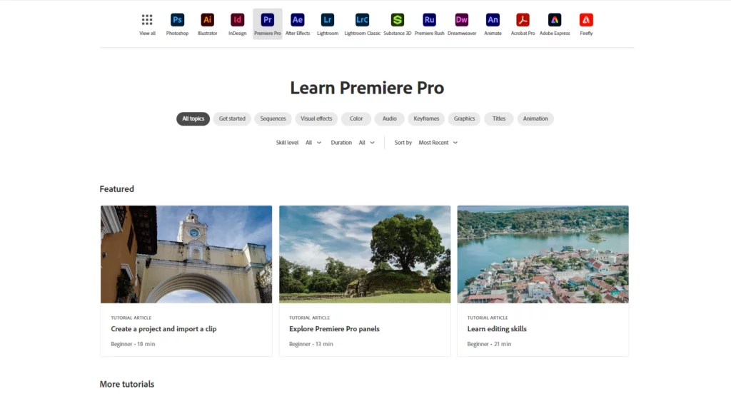 learn adobe premiere pro - adobe website- framestofortune