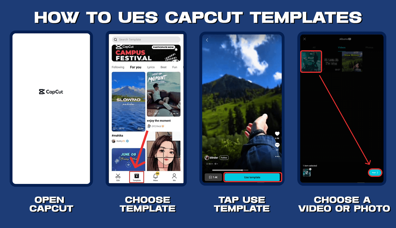 how to use capcut template