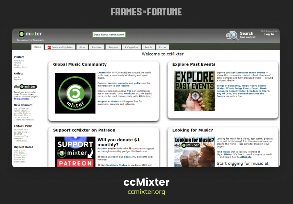 ccmixter - Royalty free music - framestofortune