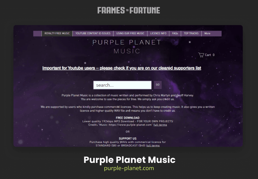 purpleplanetmusic -  Royalty free music - framestofortune