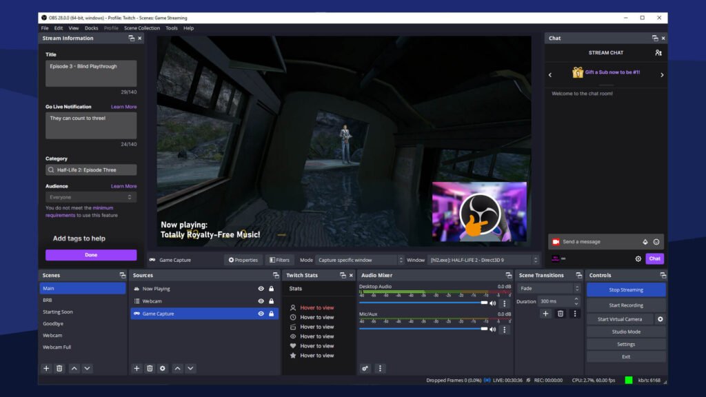 streaming on twitch framestofortune streaming softwares - A Complete Guide To Streaming On Twitch for Beginners - Post & Production