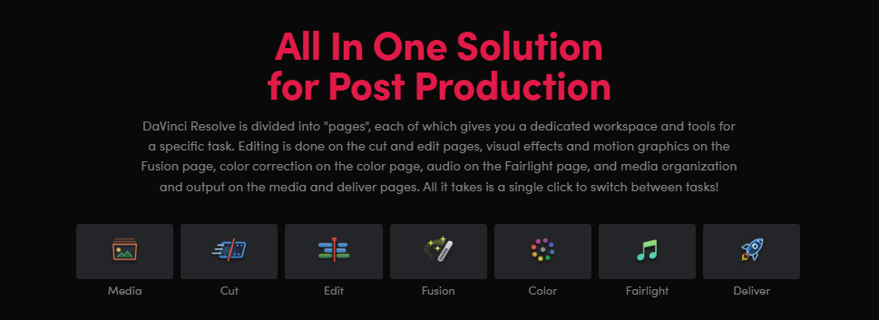 davinci resolve all main features 