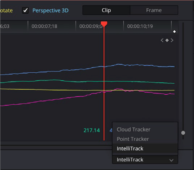 DaVinci Resolve IntelliTrack Ai feature