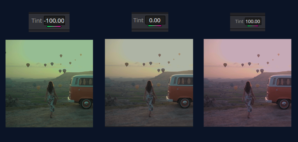 tint comapre in davinci resolve studio 19